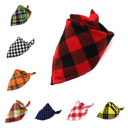 Cross-border 2024 maternal and child products Scottish style cotton baby scarf plaid triangle scarf children's large saliva towel