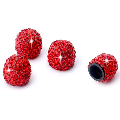 Valve Cap with Diamonds, Valve: valve - red