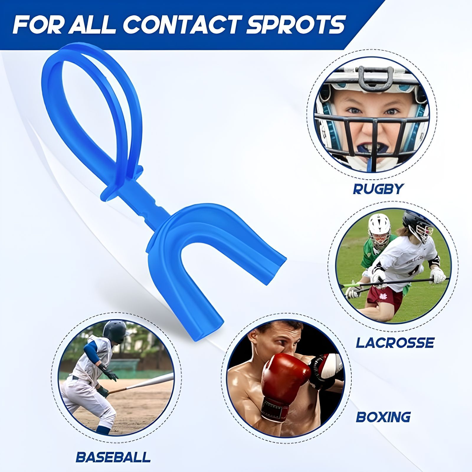 Protector de dientes de rugby Protector de dientes deportivo Voleibol Béisbol Hockey sobre hielo Sanda Boxeo Protector de dientes para adultos con protector de dientes de silicona