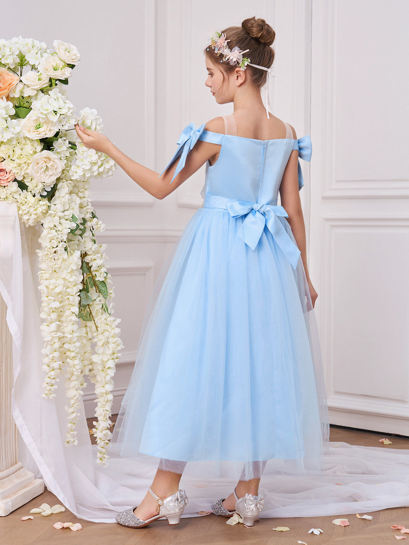 Verano nuevo vestido de princesa de niñas vestido de boda vestido de flores vestido de fiesta vestido de cumpleaños vestido de niños