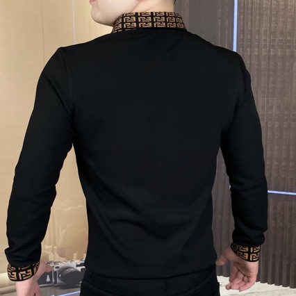 Slim fit herrkofta med lång ärm och krage för vardag_voghion.com