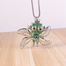 跨境蒸汽朋克机器人项链纯手工diy创意潮玩木质吊坠10214-10223