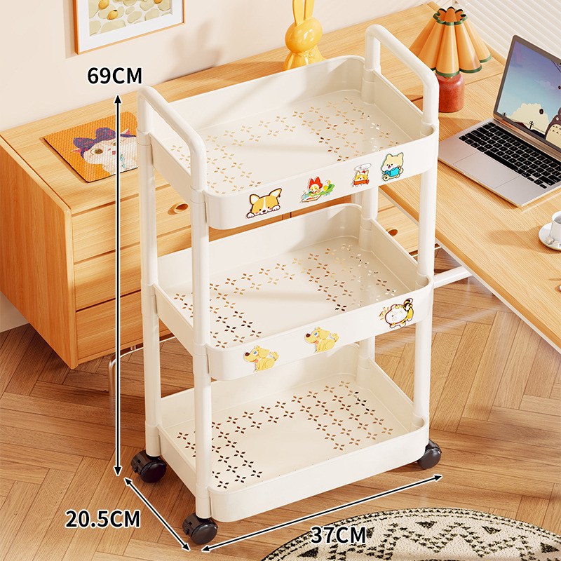 Estante Organizador Estrecho Multicapa de Plástico PP Móvil para Baño y Cocina image 9