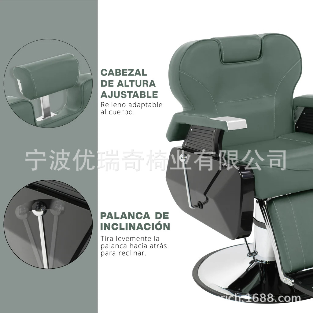 Silla de barbería transfronteriza silla de barbería cómoda silla de corte de pelo de acero inoxidable comercio exterior al por mayor muebles de peluquería image 3