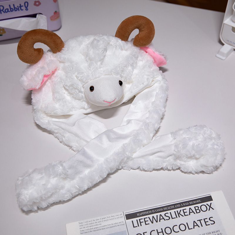 新型のディザネットの赤い同モデルのウサギの耳のエアバッグの帽子の保温のぬいぐるみの耳はウサギの子の帽子の卸売りを動かします。|undefined