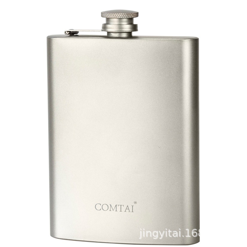 COMTAI - Botella de Vino Cuadrada Portátil de Titanio Puro, Juego de Vino de Alta Gama para Viajes al Aire Libre, Estilo Retro de Lujo Ligero, 200 ml