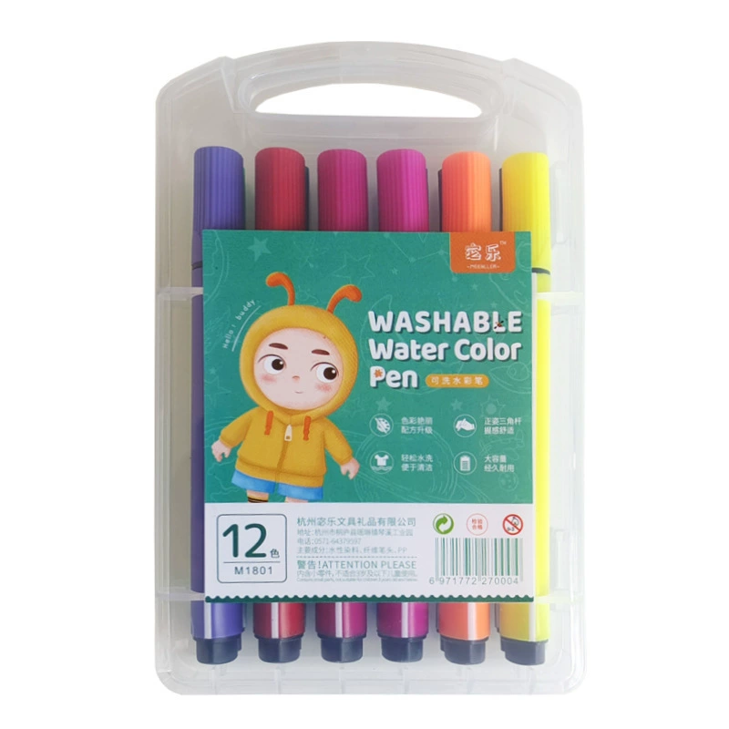 Children's watercolour, crayons, triangular capacious set for elementary school students, brush, washable, wholesale