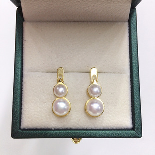 high quality natural freshwater pearl earrings women exquisite multi-bead gourd pearl earrings source wholesale