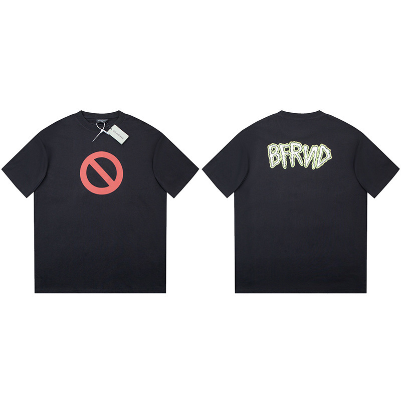 パリハイバージョンBファミリーTシャツ25s春夏新作ヘビーコットンラウンドネック半袖Tカジュアル万能男女同型|undefined