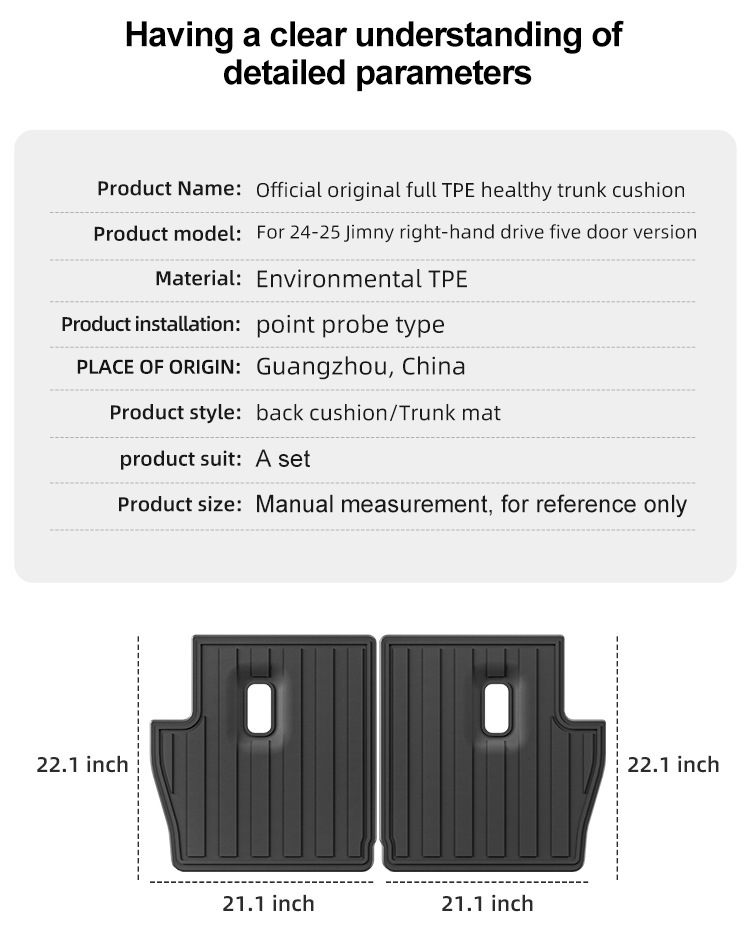 Suitable for 19-25 Suzuki Jimny Jimny Car Floor Mats, Special Car-Specific Environmentally Friendly and Dirt-Resistant Tpe Floor Mats