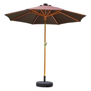 Stall Outdoor Parasol Commercial Street Advertising Parasol Wrench Umbrella Outdoor Solid Wood Solar Umbrella Parasol