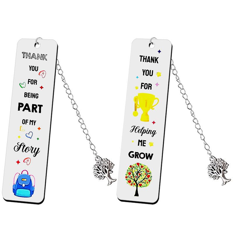 Letter Pattern Cartoon Style Style Fashion Letter Pattern Stainless Steel Color Printing Bookmark Graduation Season Teacher's Day Gift