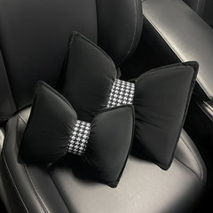 Car Waist Support Neck Pillow Universal Four Seasons High-end Car Seat Cushion Office Leather Bow Tie Waist Pad Supplies 