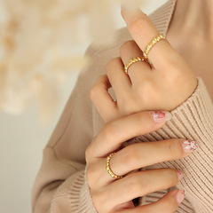 個性女生閨蜜禮物小眾設計愛心開口戒指不掉色五金飾品ins潮指環