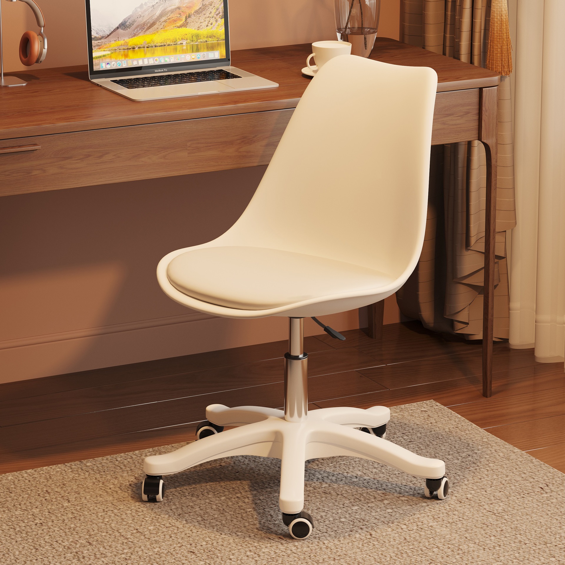 Computer Chair Home Liftable Swivel Chair Sedentary Office Seat Girls Bedroom Dormitory Study Desk B&