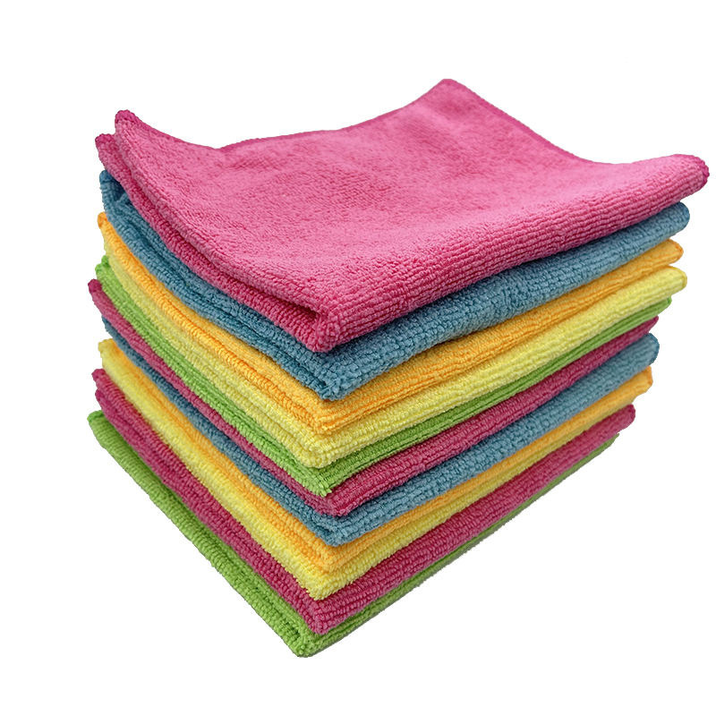 Factory Direct Sales Microfiber Warp Knitted Towel, Lint-Free, Non-Fading, Soft Car Wash Kitchen Cleaning Rag