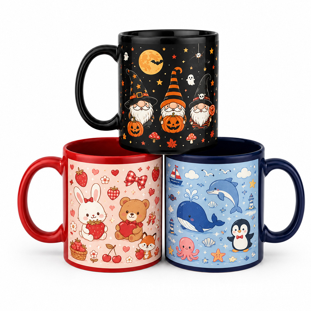 Fabricante de suministro de tazas de cerámica tazas de recubrimiento de color tazas de sublimación de color tazas de transferencia de calor patrón personalizado tazas image 5