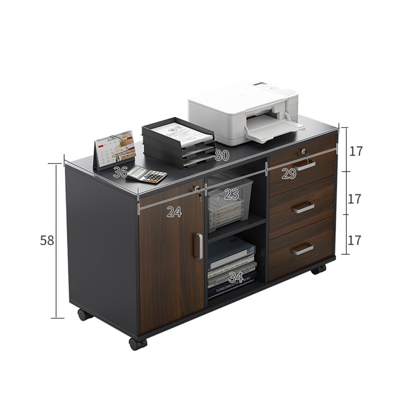 Debajo del escritorio Gabinete de la Oficina gabinete lateral de madera con cerradura gabinete de oficina impresora gabinete del cajón armario bajo