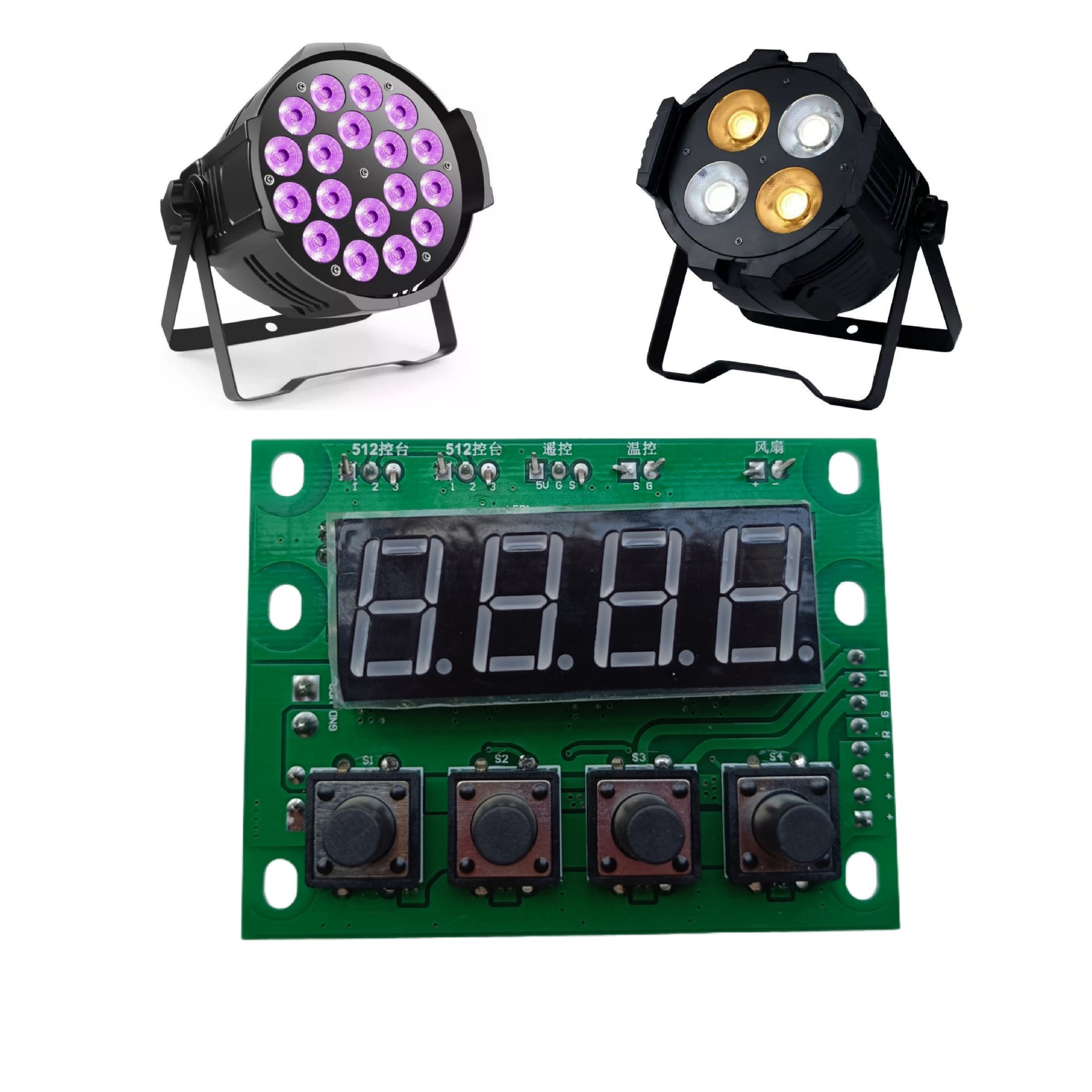 LED səhnə işığı üçün idarəetmə lövhəsi, 54/18 dörd gözlü