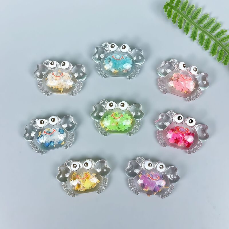 Luminous Ocean Series Small Crab Acrylic Pendant DIY Cream Glue Mobile Phone Case Bag Keychain Jewelry