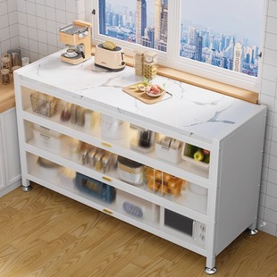 Slate Sideboard Floor-Standing Multi-Layer Microwave Storage Cabinet Storage Cabinet Kitchen Storage Rack Multi-Functional Wall Cabinet