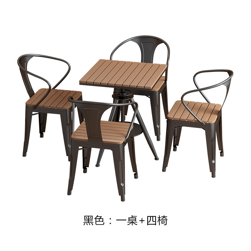 シンプルな露天バルコニーのレジャーテーブルと椅子の組み合わせ屋外庭園は、小さなテーブル防水日焼け止め屋外テーブルを昇降することができる|undefined