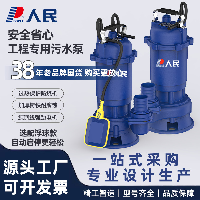 Bomba de aguas residuales WQ agrícola 220V de alta elevación bomba de drenaje de gran flujo de cultivo de estiércol 380V más bomba de agua snorkeling