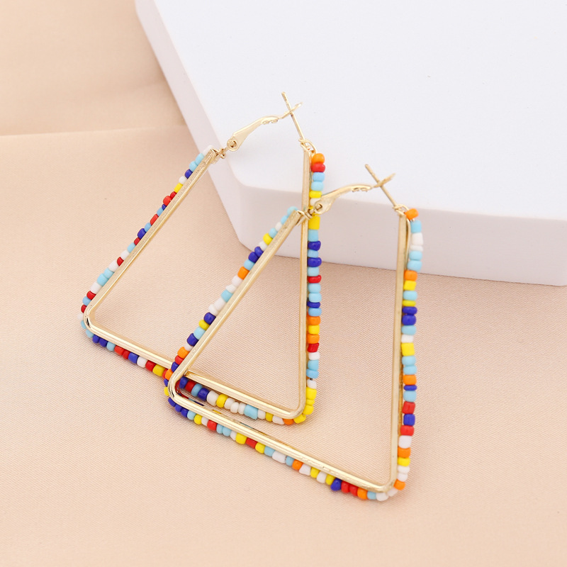 Simple Colorful Beads Square Earrings display picture 9