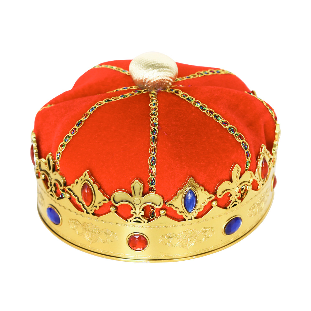 Nuevo sombrero de corona de rey Halloween para niños vestido de baile de plástico imperador de corona de espectáculo accesorios sombrero de cumpleaños