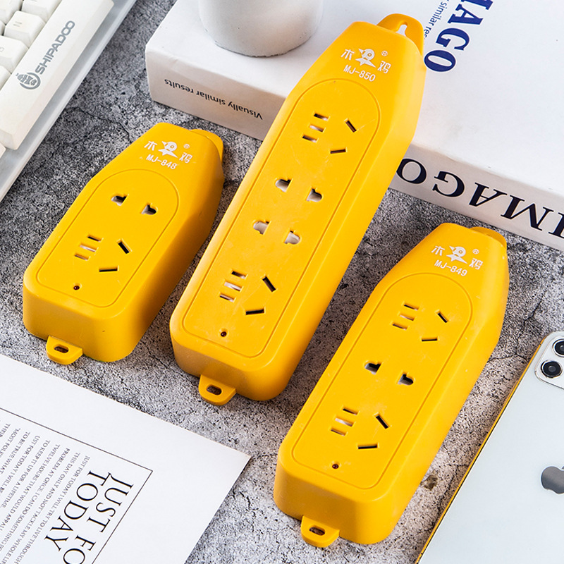 工程大功率软胶无线接线板摔不烂插座带开关地拖排插木鸡工地插排