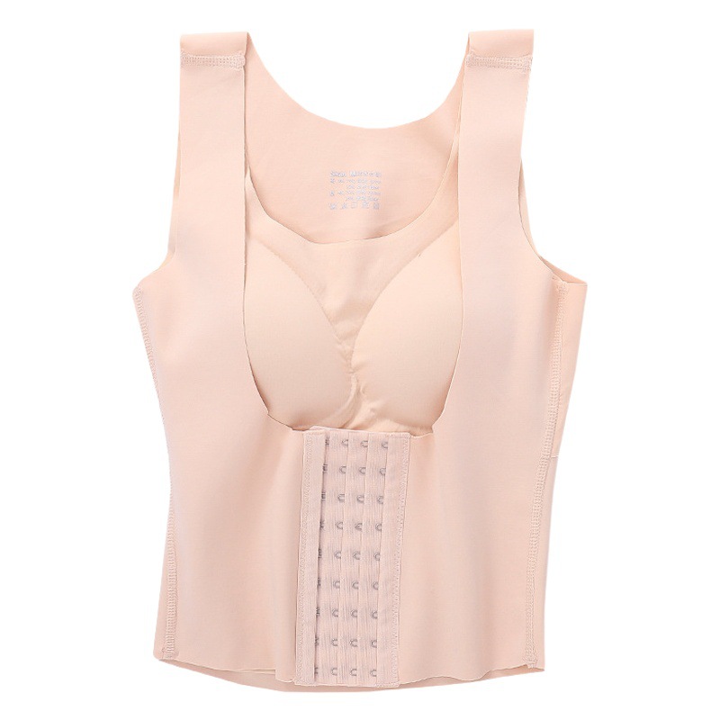 Transfronterizo más tamaño 4XL corrección jorobada larga ropa interior sin costuras reforzada 10 filas 4 botones vientre contrayendo corsé ropa interior en stock