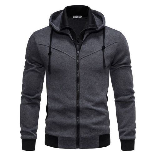 Men's Hooded Stand Collar Pullover Sweatshirt Korean Style Youth Simple Sports Clothing