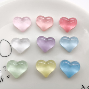 Sweet ice transparent love heart resin accessories diy mobile phone shell shoe buckle material hairpin headband stationery patch