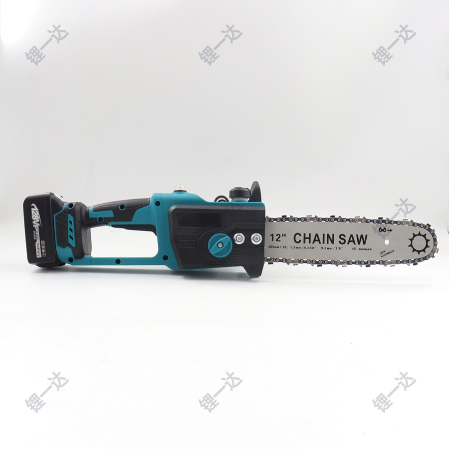 Cordless Lithium Chain Saw 12-inch Brushless Rechargeable Electric Tool for Woodcutting and Pruning, Household Use
