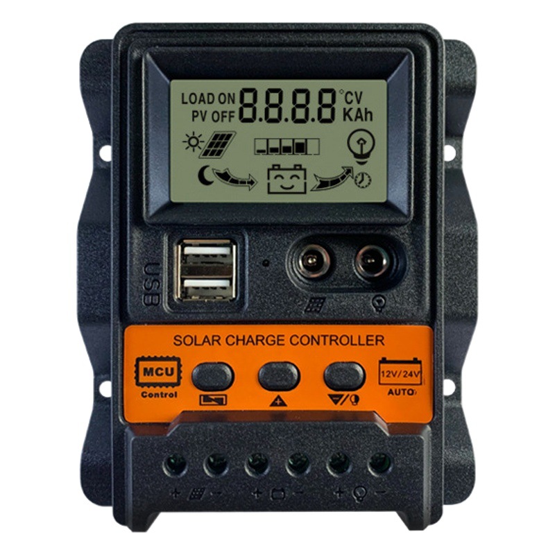 Lugar de origen caliente dual DC actual pantalla 12V24V Controlador Solar LCD PWM controlador de generación de energía fotovoltaica