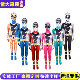 跨境迷彩骑士龙战队衣服龙装者连体衣万圣节扮演恐龙战队cos服装