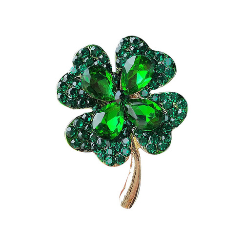New simple anti-exposure cat's eye brooch for women four-leaf clover pin fixed clothing accessories manufacturer