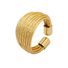 Fashionable line ring stainless steel, brand accessory, does not fade, European style