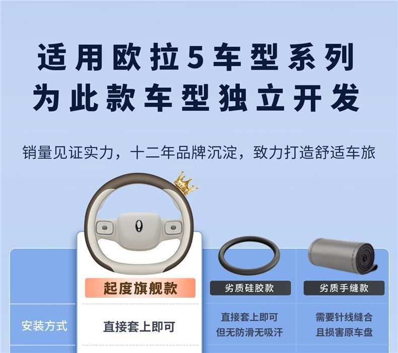 2026 Model Great Wall Ora 5 Ultra-Thin Steering Wheel Cover, No-Sew, All-Season Interior Decoration Accessories and Modification Items