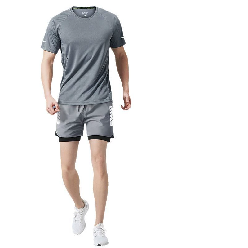 Мужской спортивный костюм для бега, профессиональный летний марафон, шорты с короткими рукавами, быстросохнущая тренировочная одежда для фитнеса, специальная одежда