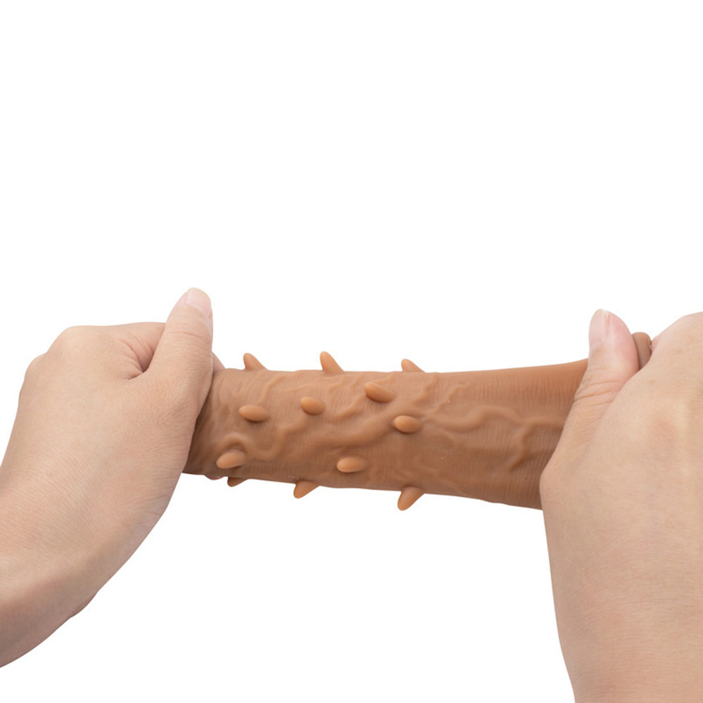 Lock-On Condom Sleeve for Men, Textured TPE Extension, Manual Couple’s Toy — detail image 6