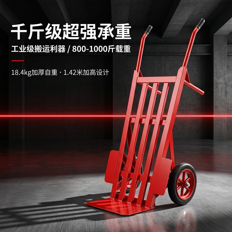 Heavy-Duty Two-Wheeled Handcart, Small Cart with Large Wheels, Heavy-Load Trailer, Hand-Pulled Cart Heavy-Duty Two-Wheeled Handcart, Small Cart with Large Wheels, Heavy-Load Trailer, Hand-Pulled Cart