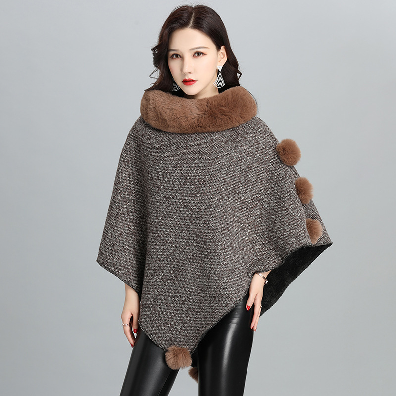 2023 nuevo estilo de piel sintética abrigo de Europa y América temperamento femenino invierno Faux Rex piel de conejo Mediados de longitud media caliente cinco bolas de piel