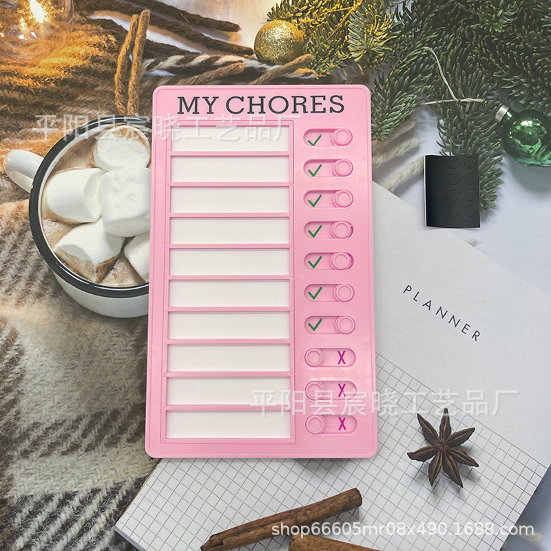 Tarjeta de autodisciplina para niños tablero de mensajes reemplazable Lista de verificación RV Mensaje de nota RV Lista de verificación