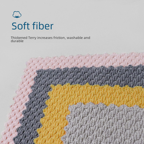Ultra-fine Fiber Thickened Kitchen Dish Cleaning Cloth Corn Granule Oil Stain Removal Water Absorbent Multi-functional Table Wiping Cloth Manufacturer Wholesale