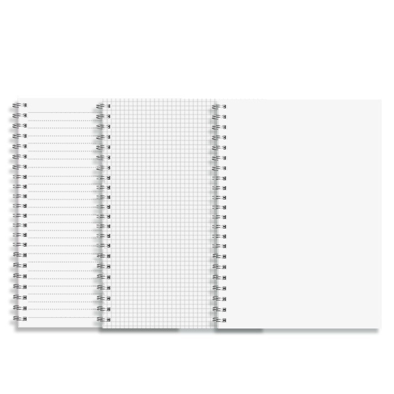 Sijin bobina libro al por mayor cuaderno de estudiante transparente bobina de PP Bloc de notas B5 línea horizontal libro cuadrado libro en blanco