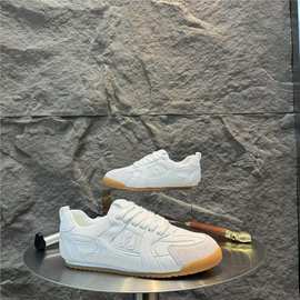 男鞋2025新款春夏低帮系带网面小白鞋男款百搭软底透气休闲潮流鞋