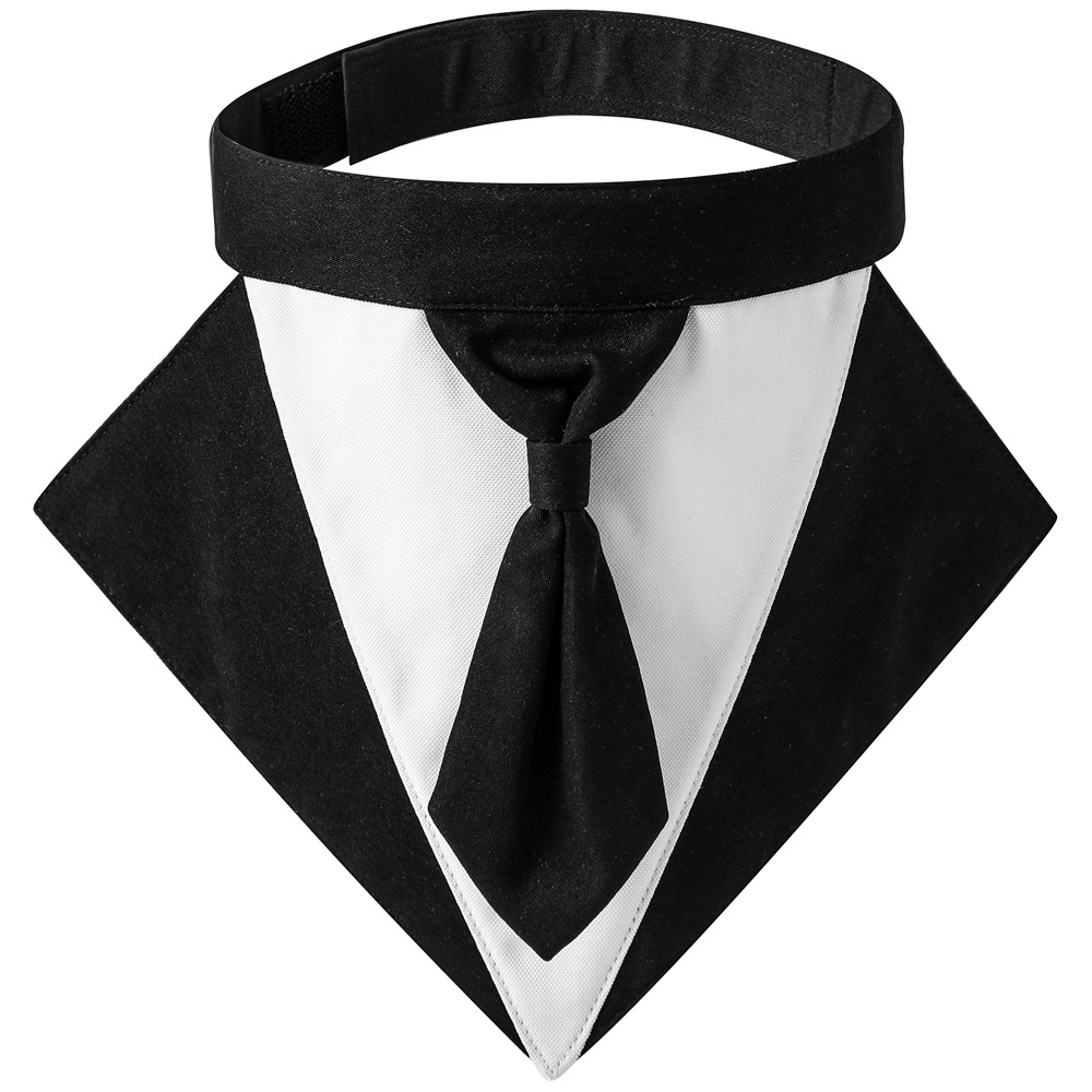 Fábrica en stock transfronterizo nuevo traje de perro de algodón sarga guapo mascota satén saliva Toalla de la boda Toalla de triángulo