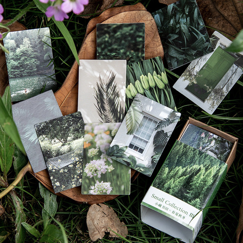 Mojing 100 mini note cards, small collection of books III spring, summer, autumn and winter series, 8 types of collage material message paper