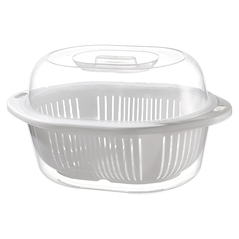 Cesta de drenaje de doble capa de estilo japonés Cesta grande para lavar platos Cocina Lavado de verduras de alto valor Lavado de frutas Lavado de frutas Lavado de frutas y verduras